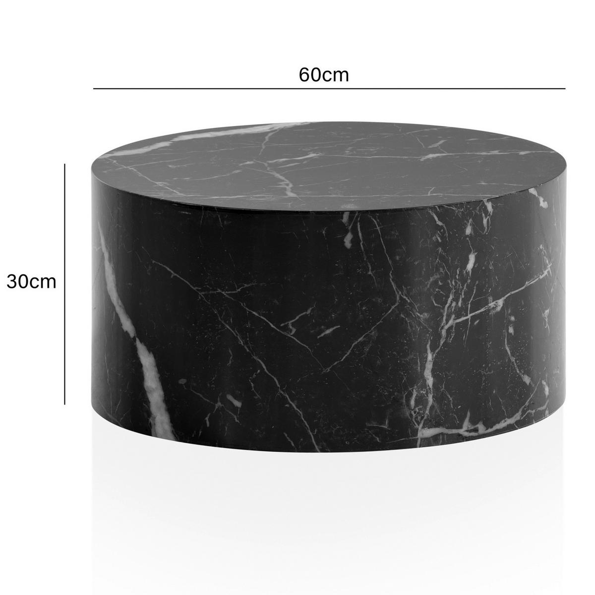 Couchtisch schwarz Marmor Optik B/H/T: ca. 60x30x60 cm Couchtisch - schwarz (60,00/30,00/60,00cm) - Wohnling