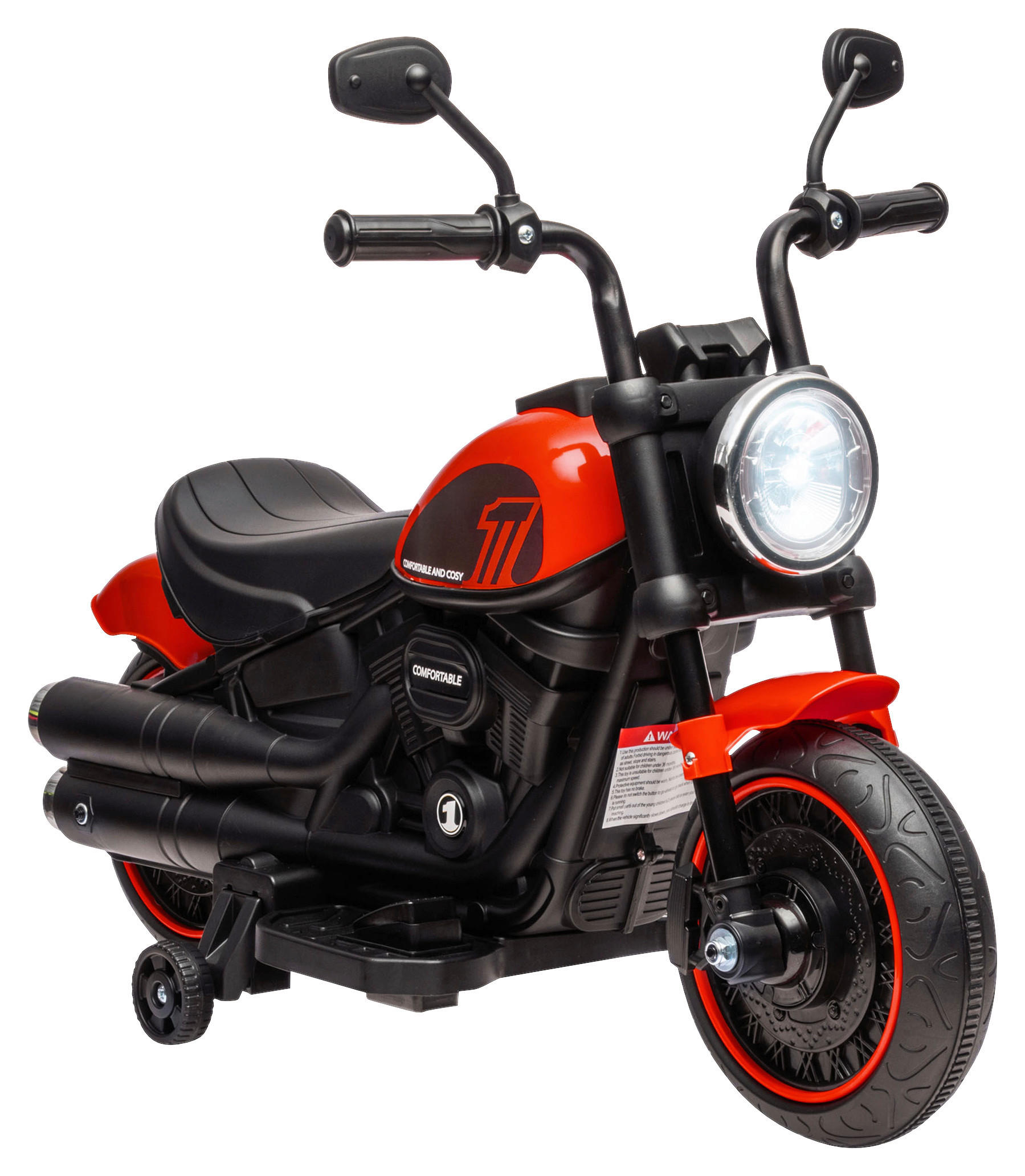 HOMCOM Kinder-Elektromotorrad schwarz B/H/L: ca. 42x57x76 cm Kinder-Elektromotorrad - rot/schwarz (76,00/42,00/57,00cm) - HOMCOM