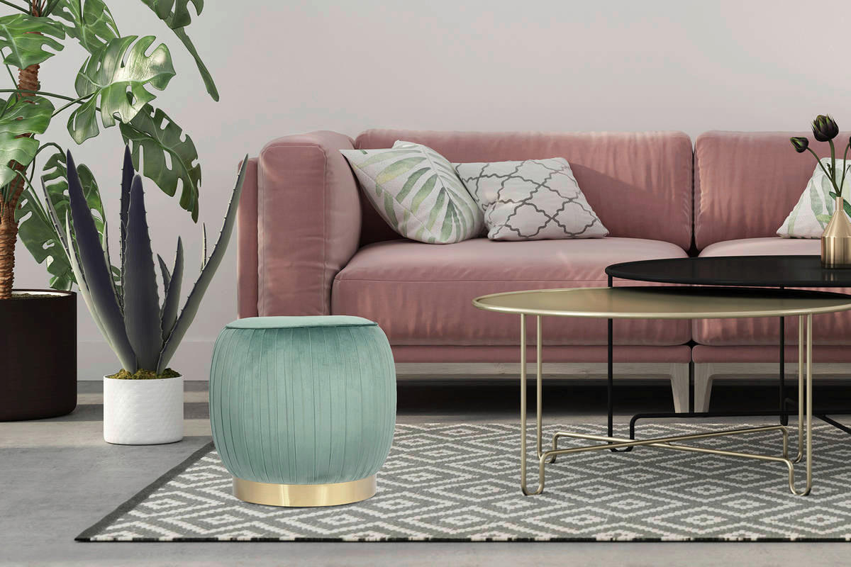 360 Living Hocker Lilje 101 mint H/D: ca. 42x43 cm Lilje 101 - mint (43,00/42,00cm) - 360 Living