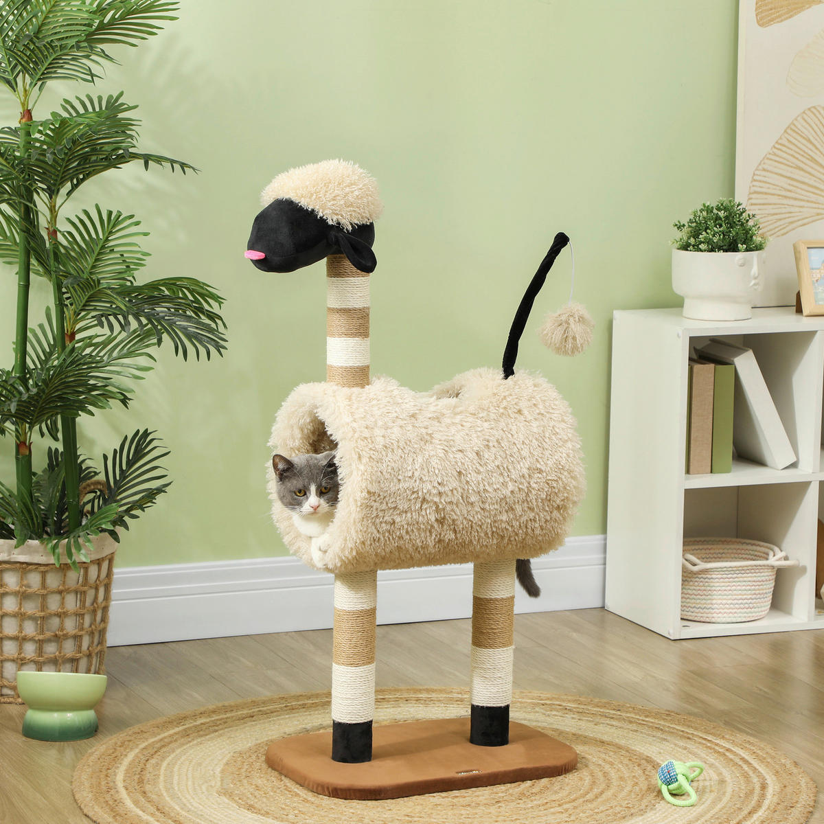 PawHut Kratzbaum braun Polyester B/H/L: ca. 34x98x48 cm Kratzbaum - braun (48,00/34,00/98,00cm) - PawHut
