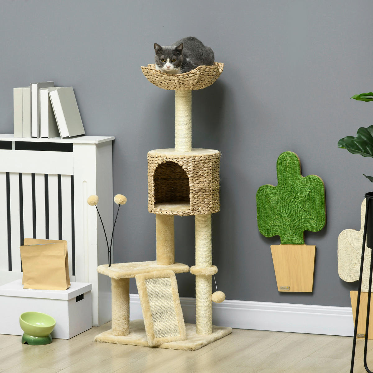 PawHut Kratzbaum beige Spanplatte B/H/L: ca. 40x116x45 cm Kratzbaum - beige (45,00/40,00/116,00cm) - PawHut
