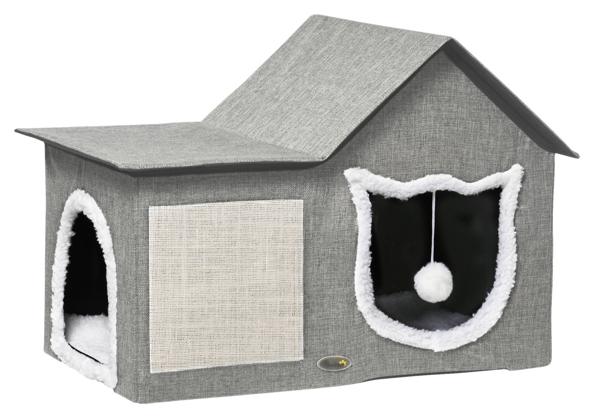 PawHut Katzen-Zubehör grau Polypropylen B/H/L: ca. 41x65x45,5 cm Katzenhöhle - grau (45,50/41,00/65,00cm) - PawHut