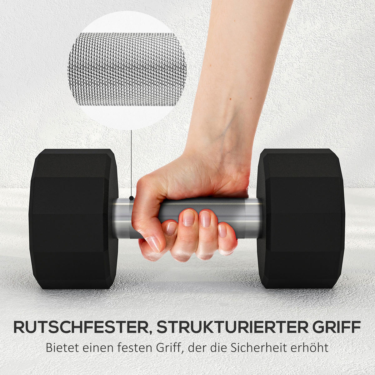 SPORTNOW Hantel schwarz Gummi B/H/L: ca. 13x13x26 cm Hantel-Set 2 x 10 kg - schwarz (26,00/13,00/13,00cm) - SPORTNOW