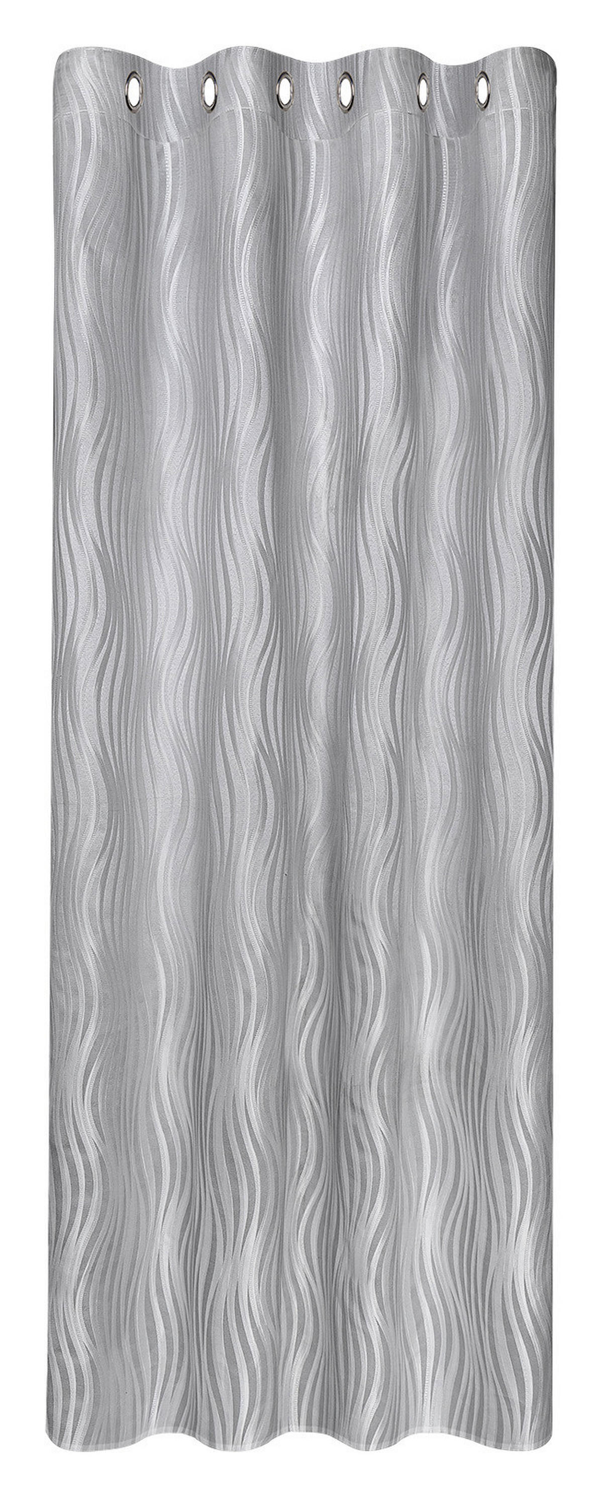 Ösenvorhang Wellen silber B/L: ca. 145x245 cm Wellen - silber (145,00/245,00cm) - Happy Home