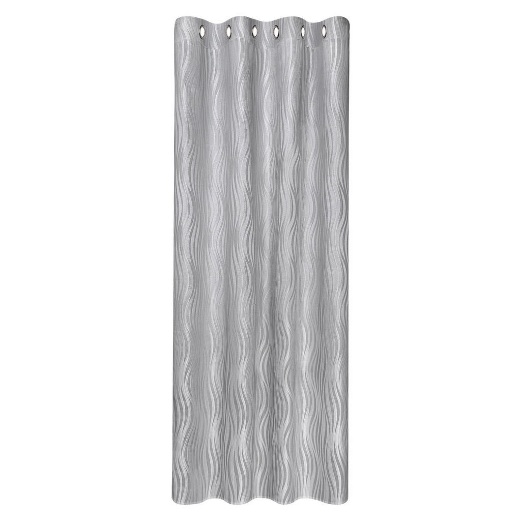 Thumbnail - Happy Home Ösenvorhang Wellen silber B/L: ca. 145x245 cm
