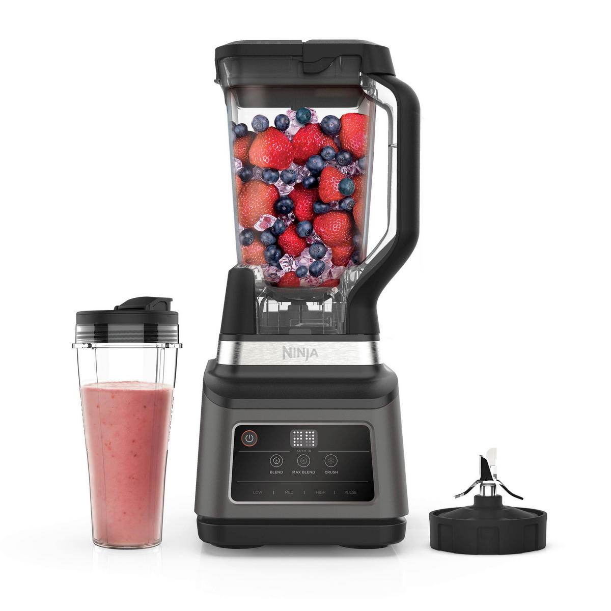 Ninja Standmixer 2in1 schwarz silber Kunststoff B/H/L: ca. 19x44,5x25 cm BN750EU - schwarz/silber (25,00/19,00/44,50cm) - Ninja