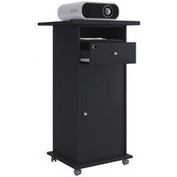 VCM Beamer-Stand Rollwagen Schublade schwarz Beamer-Stand Neta mit Tür - schwarz (60,00/108,00/50,00cm) - VCM
