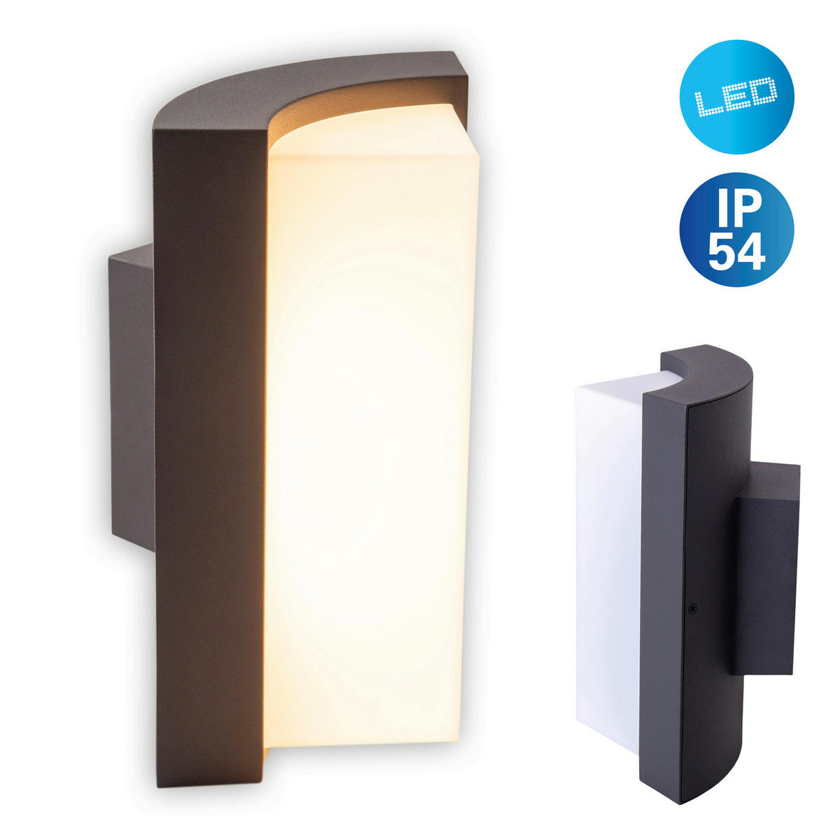 LED-Außenwandleuchte 1162997 anthrazit weiß B/H/T: ca. 14,8x22x12,4 cm LED Außen Wandleuchte "Rico" - weiß/anthrazit (14,80/22,00/12,40cm) - Näve Leuchten