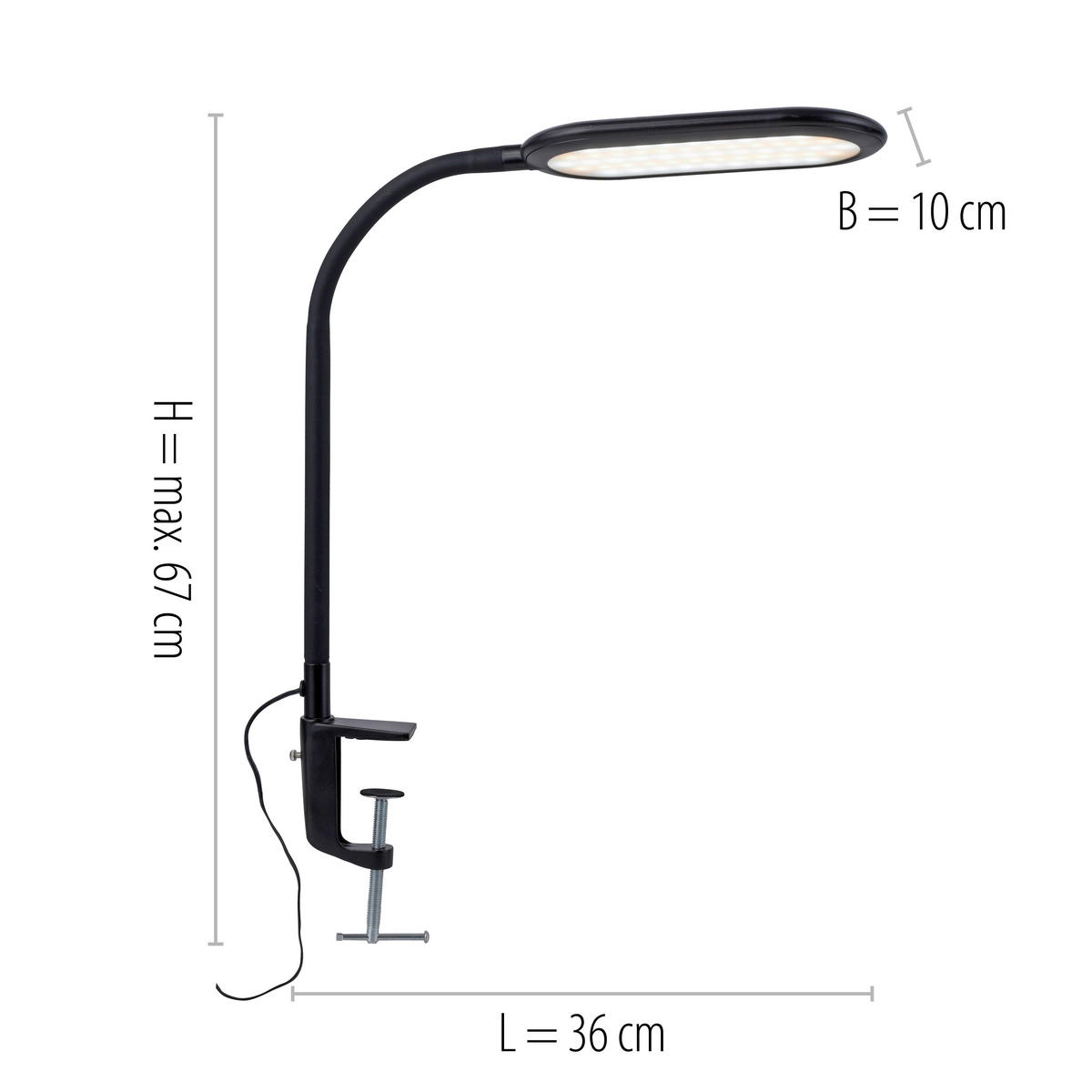 Just Light LED-Klemmleuchte KELLY 14404-18 schwarz Kunststoff B/H/T: ca. 36x67x36 cm 1 Brennstellen KELLY - schwarz (36,00/67,00/36,00cm) - Just Light