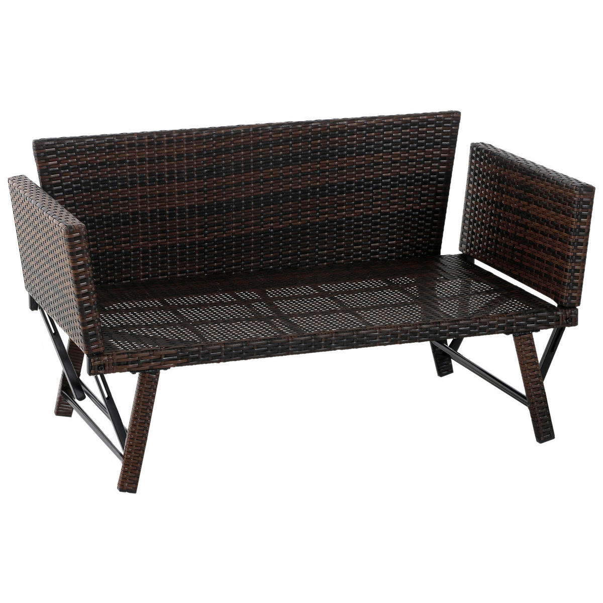 Outsunny Gartensofa braun Stahl B/H/L: ca. 66x67x129 cm Gartensofa - braun/beige (129,00/66,00/67,00cm) - Outsunny