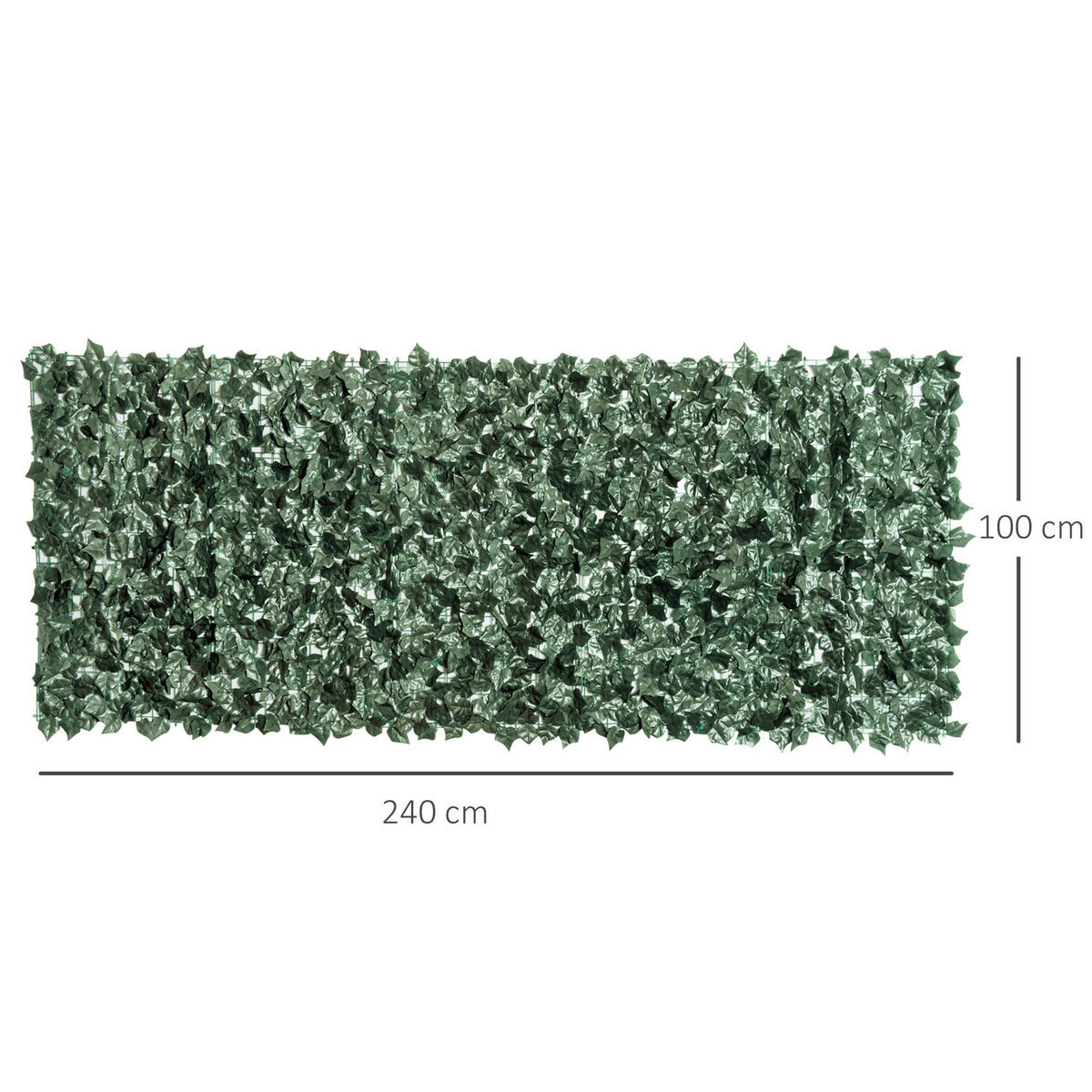 Outsunny Künstliche Hecke dunkelgrün Kunststoff H/L: ca. 100x240 cm Künstliche Hecke - dunkelgrün (240,00cm) - Outsunny