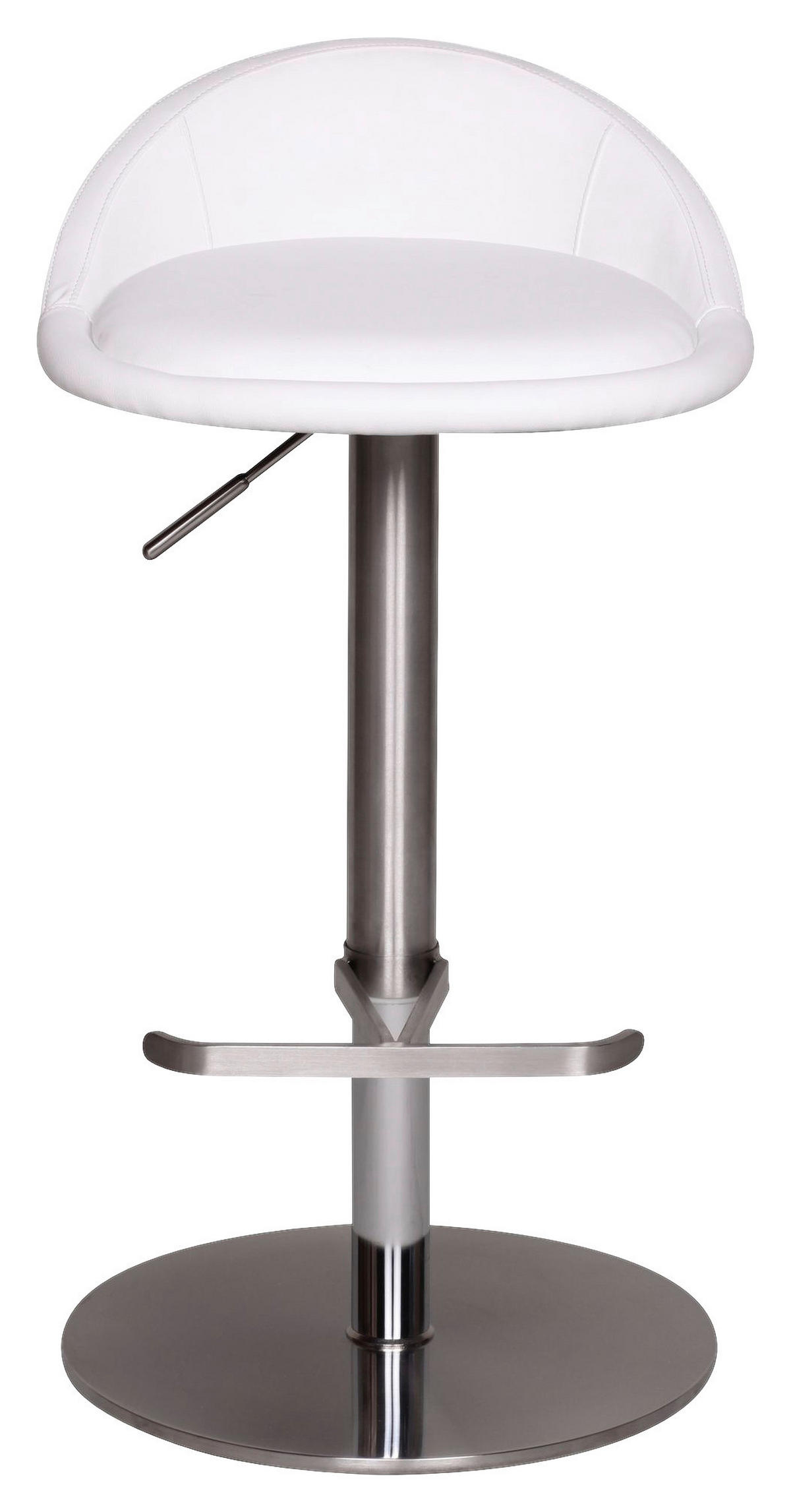 Barhocker weiß Edelstahl Kunstleder Edelstahl Edelstahl Barhocker - weiß/Edelstahl - Wohnling
