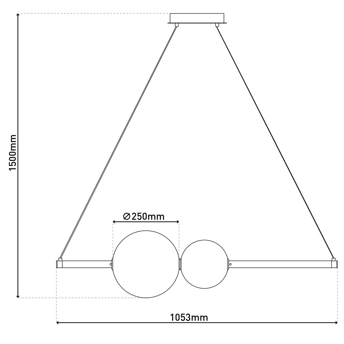 Näve Leuchten LED-Pendelleuchte Chrom Kunststoff Glas B/H/T: ca. 105,3x150x25 cm NOVA - Chrom (105,30/150,00/25,00cm) - Näve Leuchten