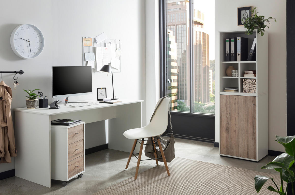 Schreibtisch Serie 400 perlweiß Optik B/H/T: ca. 150x73,6x65 cm Serie 400 - (150,00/73,60/65,00cm) - Möbelpartner