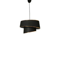 Opviq Pendelleuchte gold schwarz Stoff Metall B/H/L: ca. 32x70x32 cm E27 1 Brennstellen Barette - gold/schwarz (32,00/32,00/70,00cm) - Opviq