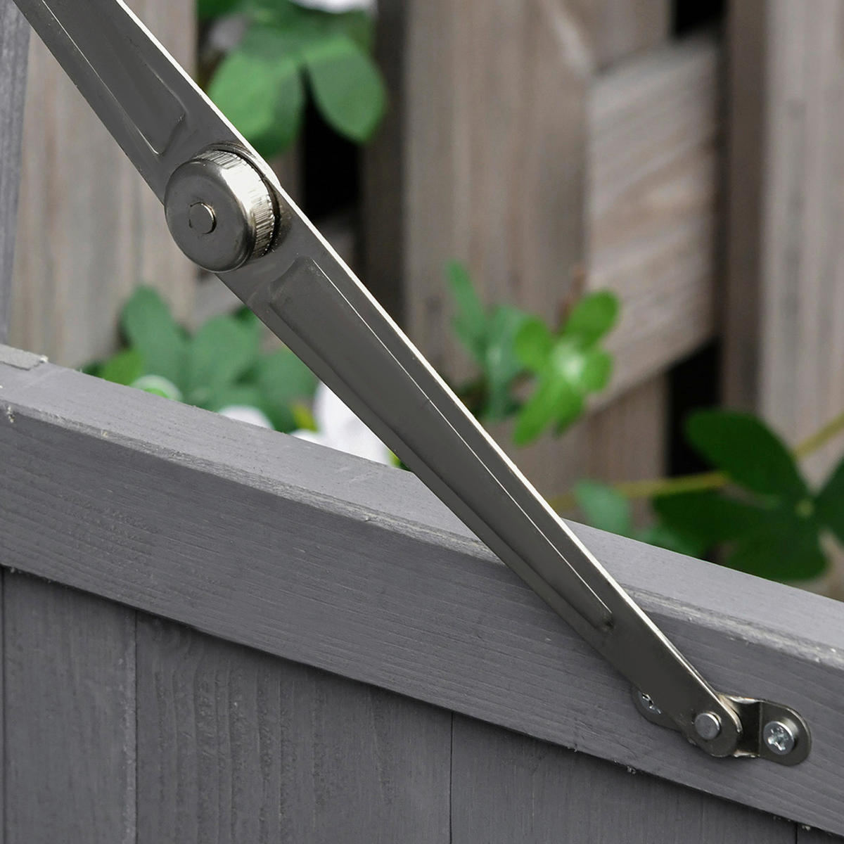 Outsunny Gartenschrank Gartenschrank - grau (74,00/43,00/88,00cm) - Outsunny