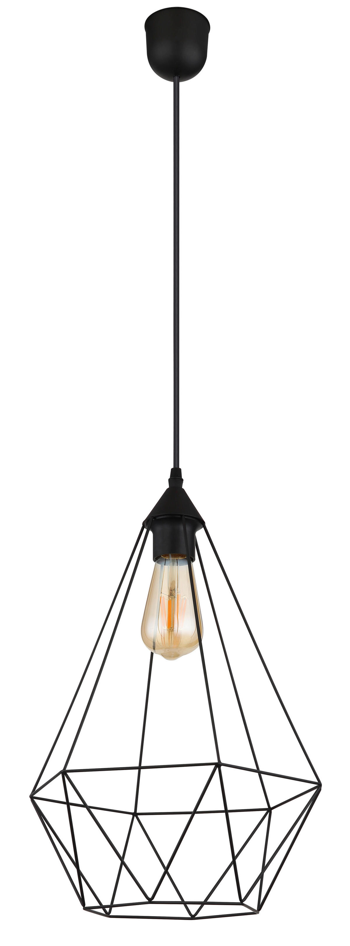 GLOBO Pendelleuchte schwarz Metall H/D: ca. 120x30 cm E27 1 Brennstellen ZACHARY - schwarz (30,00/120,00cm) - GLOBO