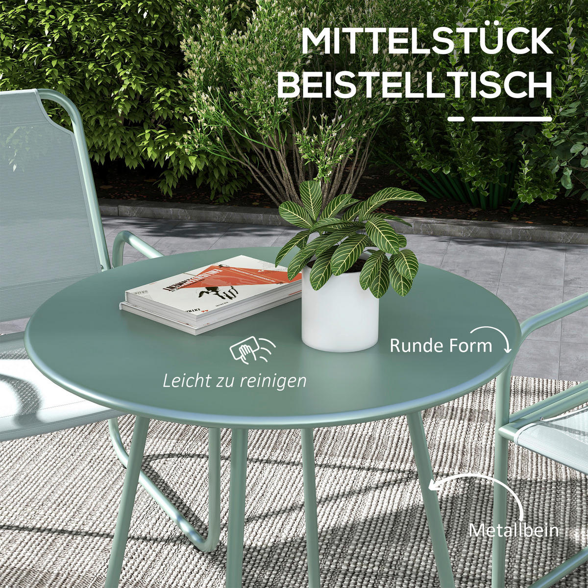 Outsunny Sitzgruppe grün Mesh B/H/L: ca. 57x63x82 cm Gartenmöbel-Set - grün (82,00/57,00/63,00cm) - Outsunny