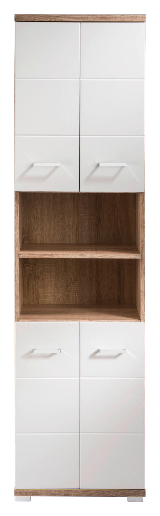 Hochschrank NEBRASKA Eiche Nachbildung weiß Hochglanz B/H/T: ca. 50x192x31,5 cm NEBRASKA - Eiche/weiß (50,00/192,00/31,50cm) - byLIVING