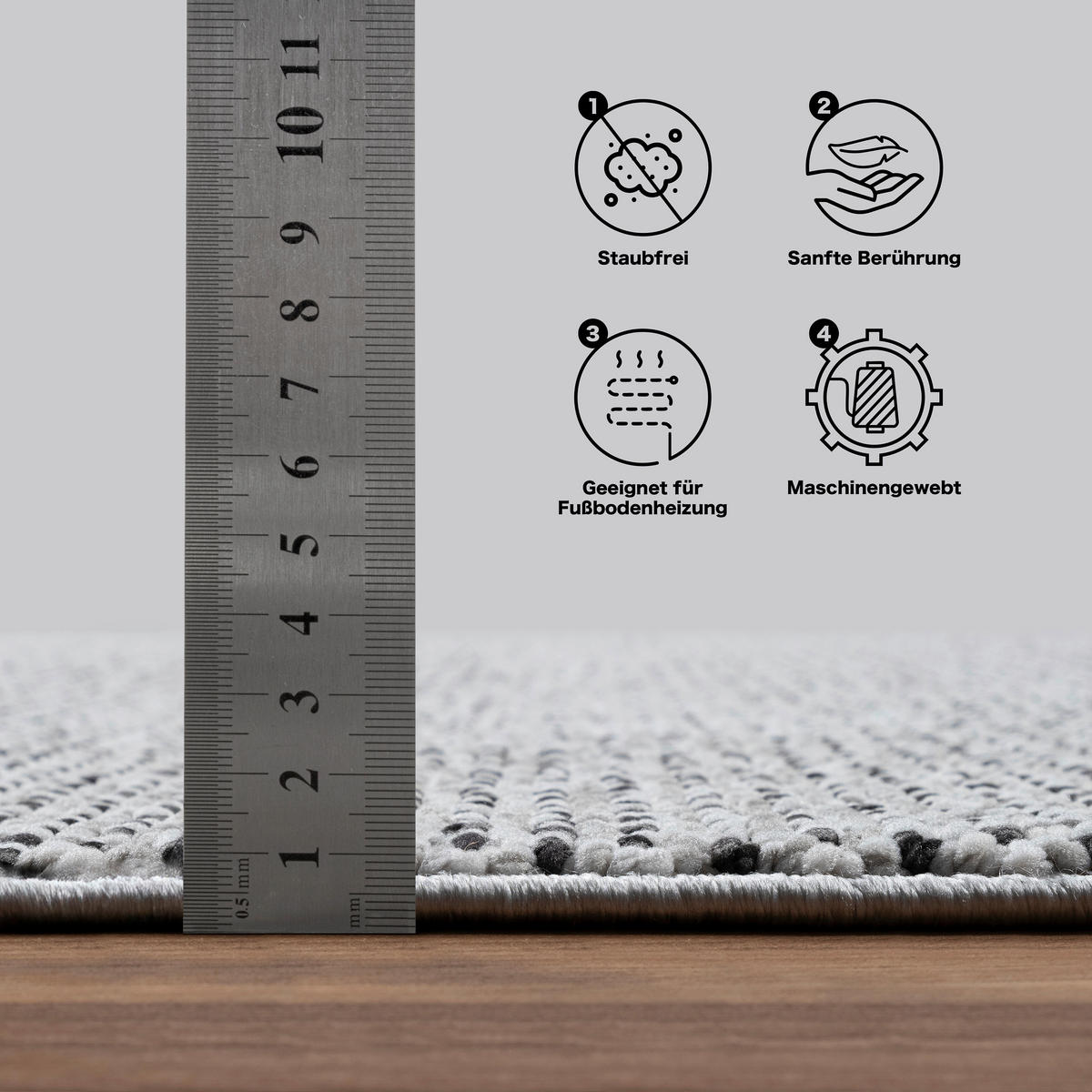 Sanat Teppich LORA PLUS schwarz B/L: ca. 140x200 cm LORA PLUS - schwarz/grau (140,00/200,00cm) - Sanat