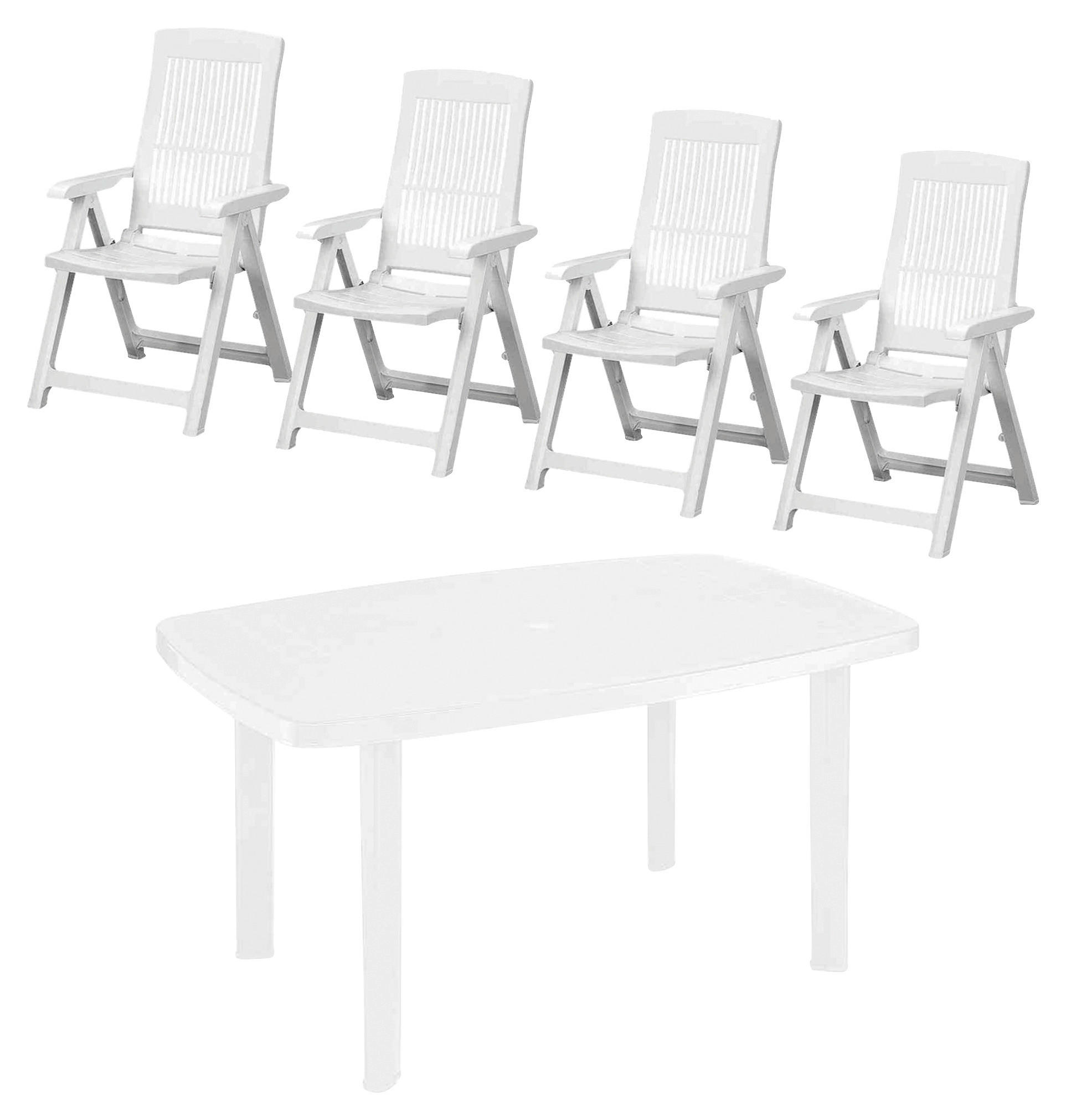 ProGarden Gartensitzgruppe Tampa + Faro weiß Kunststoff Tampa + Faro - weiß - ProGarden