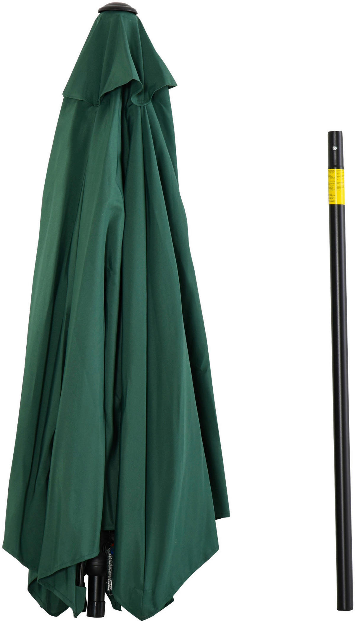 Outsunny Sonnenschirm grün Stahl B/H/L: ca. 270x235x270 cm Sonnenschirm_mit_Handkurbel - grün (270,00/270,00/235,00cm) - Outsunny