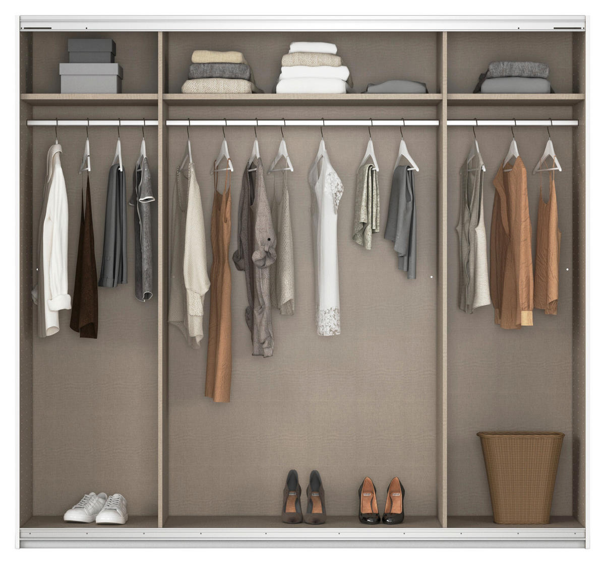 Kleiderschrank Altera Alpinweiß B/H/T: ca. 226x211x62 cm Altera - Alpinweiß/Alu (226,00/211,00/62,00cm)