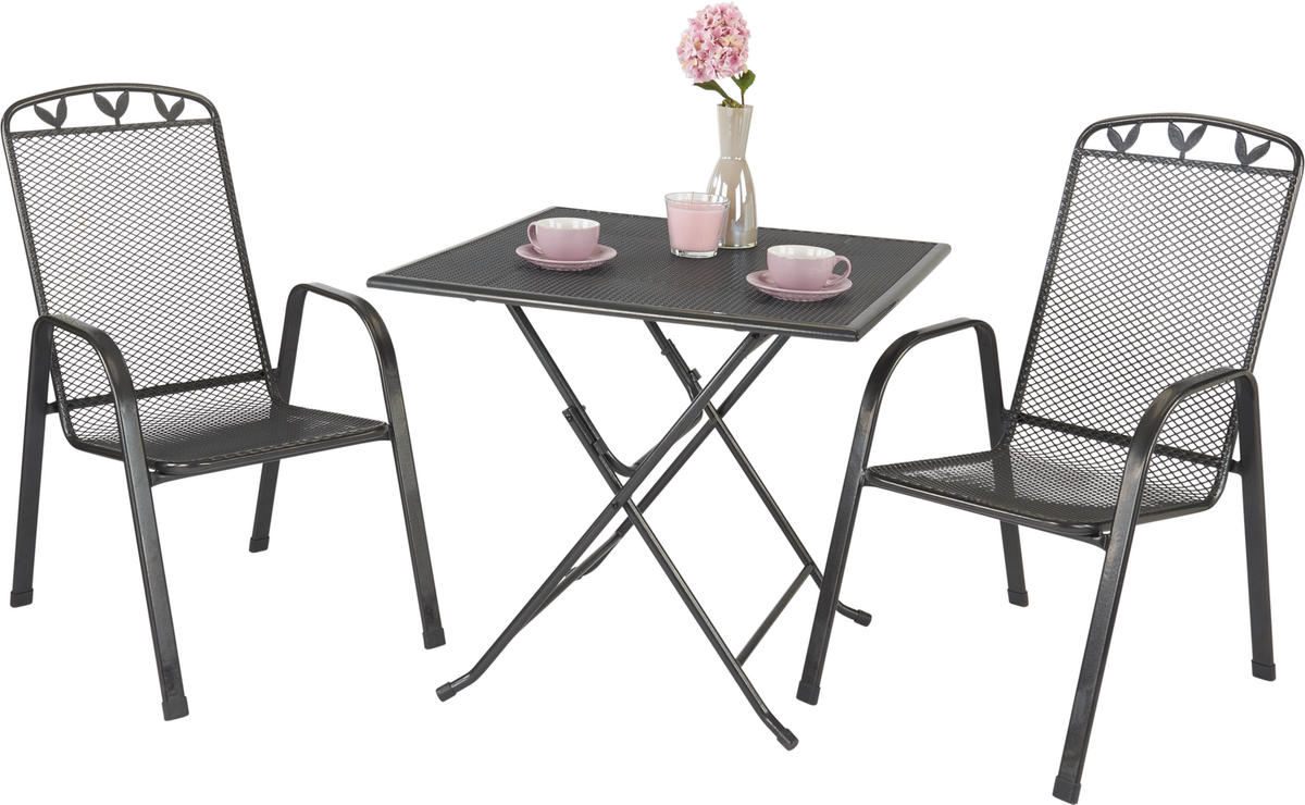 POCOline Stapelsessel Pia grau Metall B/H/L: ca. 55x98x74 cm Pia - grau (74,00/55,00/98,00cm) - POCOline
