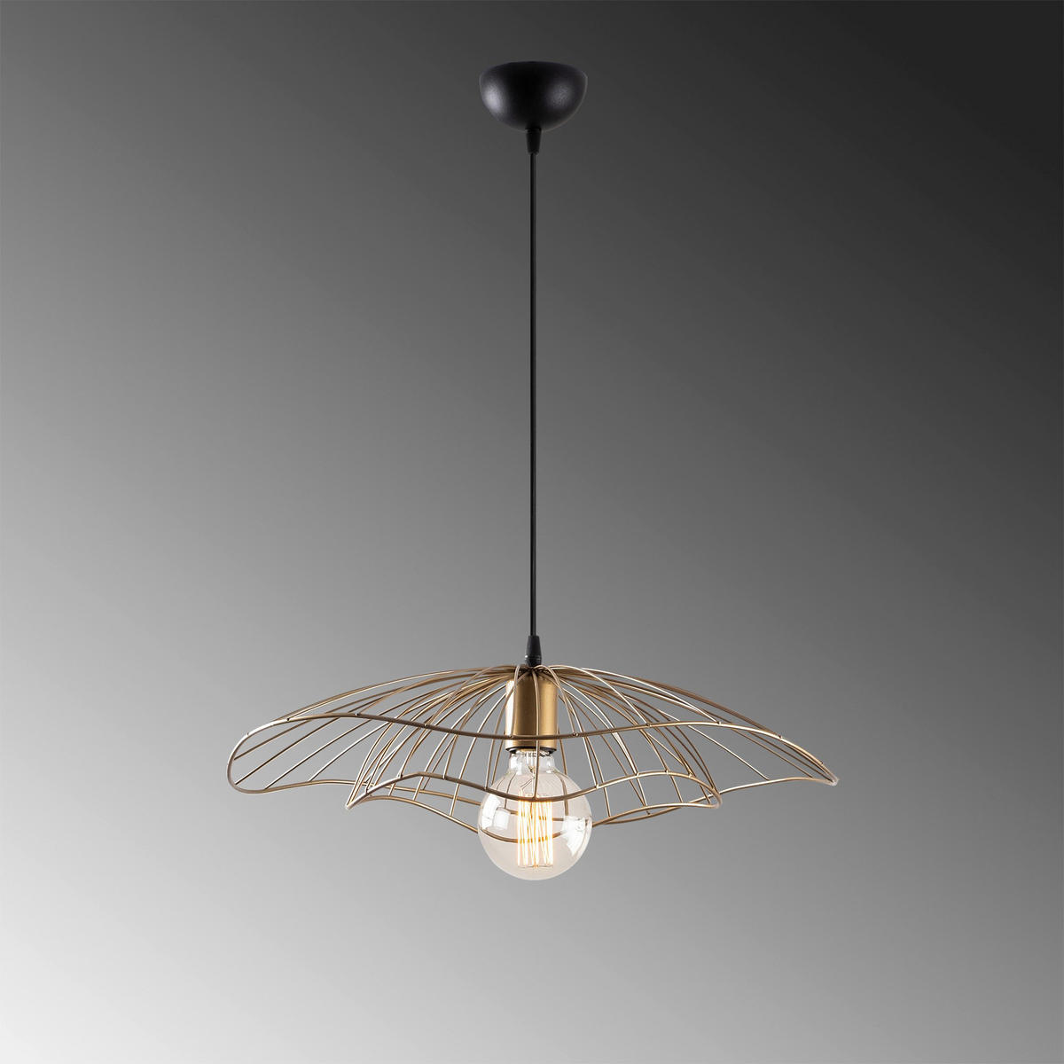 Opviq Pendelleuchte Tel bronze Metall B/H/T/L/D: ca. 50x111x50x50x50 cm E27 1 Brennstellen Tel - bronze (50,00/50,00/111,00cm) - Opviq
