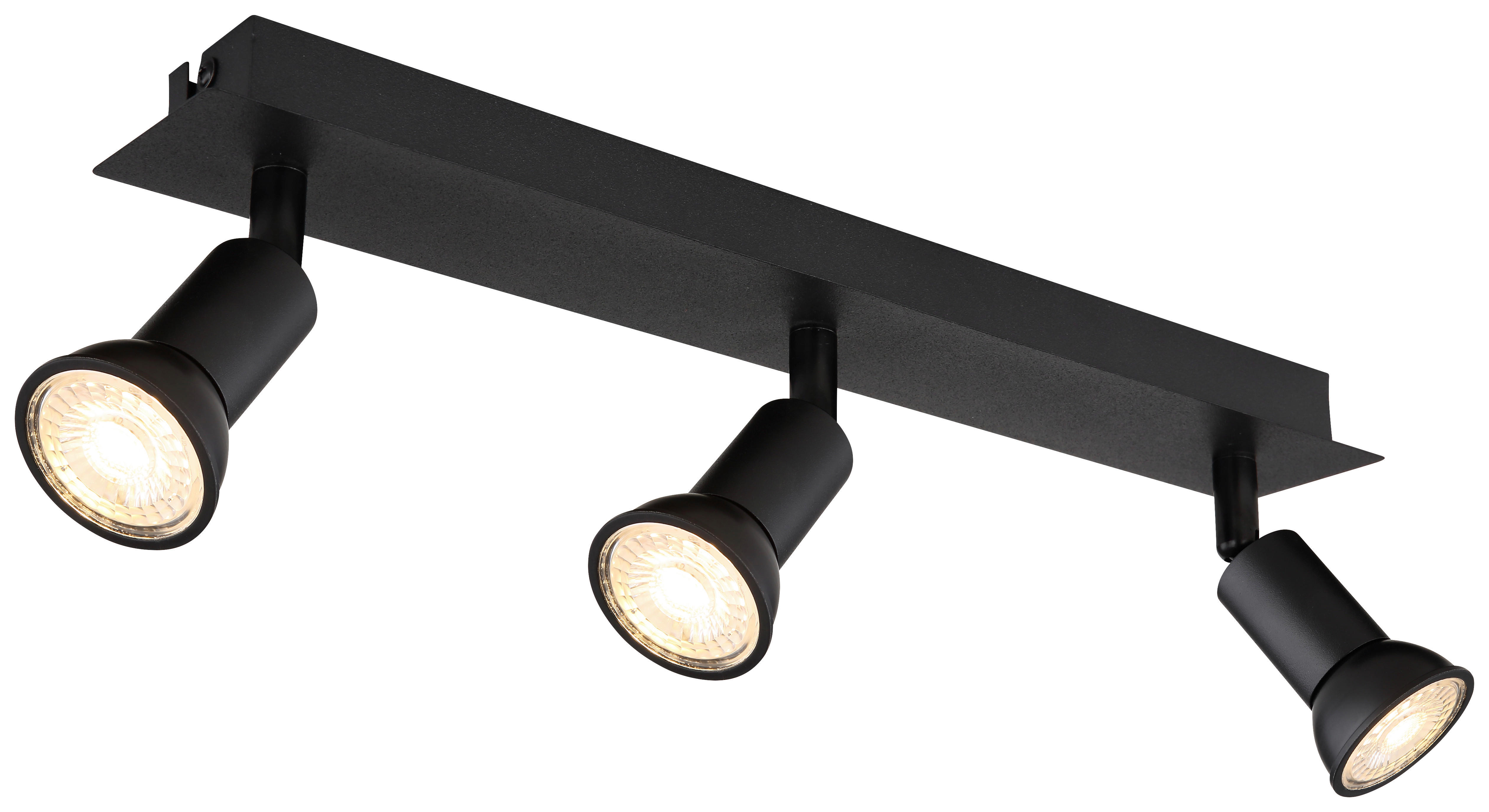 GLOBO Spotbalken 57998-3 schwarz Metall B/H/L: ca. 6x9x40 cm 3 Brennstellen DREW - schwarz (40,00/6,00/9,00cm) - GLOBO