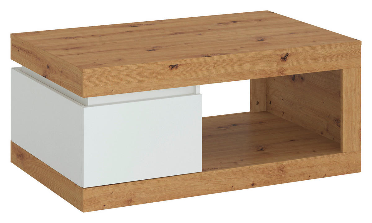 Couchtisch Luci Eiche Artisan Alpinweiß Nachbildung B/H/T: ca. 110x50x70 cm Luci - Eiche/Alpinweiß (110,00/50,00/70,00cm)