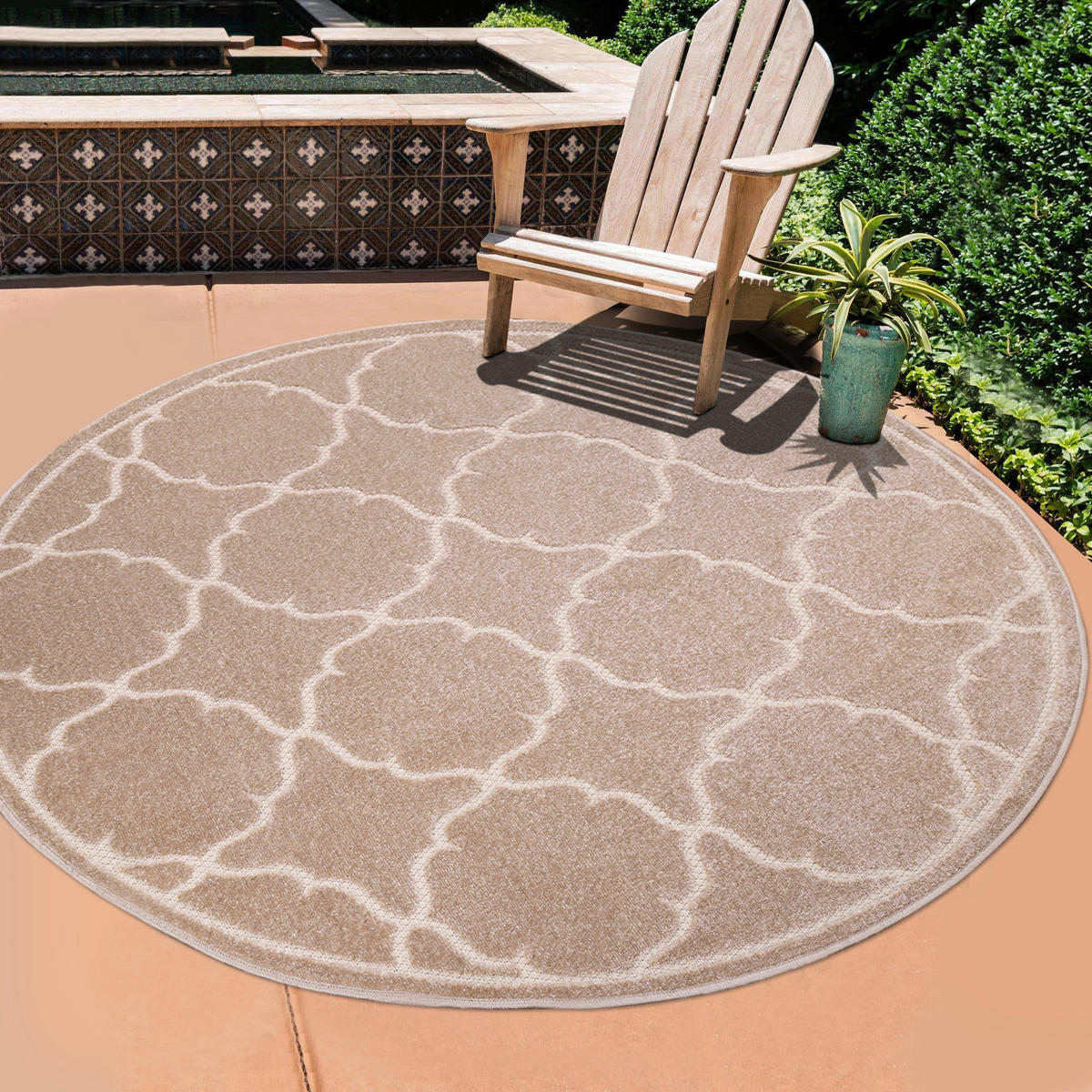Sanat Outdoorteppich BERLIN beige B/L: ca. 150x150 cm BERLIN - beige (150,00/150,00cm) - Sanat