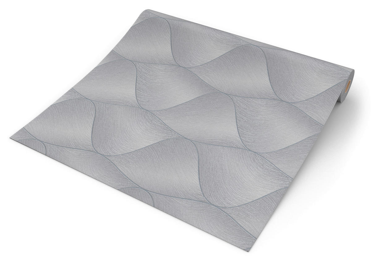 Erismann Vliestapete Wellen hellgrau B/L: ca. 53x1005 cm Vliestapete_10421-31 - hellgrau (53,00/1005,00cm) - Erismann