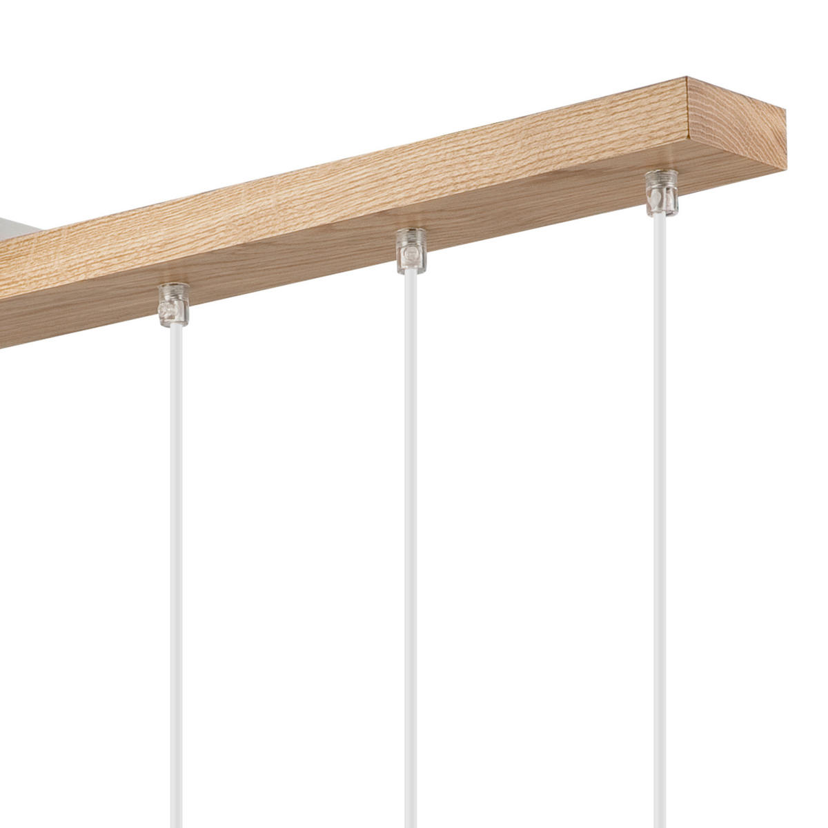 Lamkur Pendelleuchte weiß Holz B/H/L: ca. 20x86x84 cm E27 5 Brennstellen CORTINA - weiß (84,00/20,00/86,00cm) - Lamkur