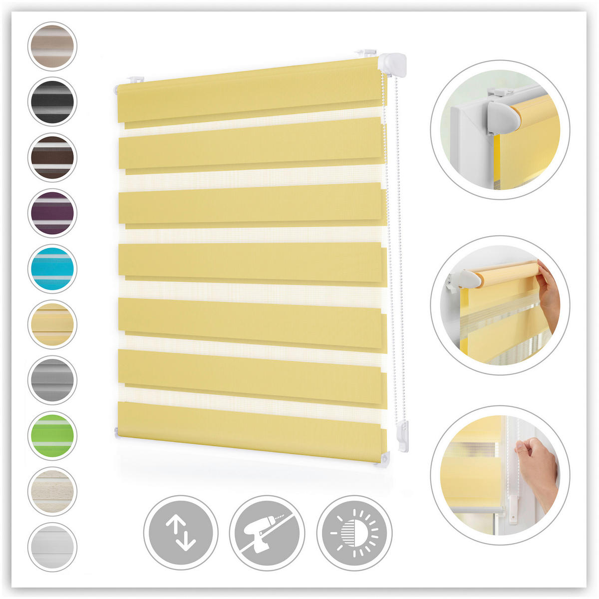 Doppelrollo Duo gelb B/L: ca. 55x150 cm Duo - gelb (55,00/150,00cm) - LICHTBLICK