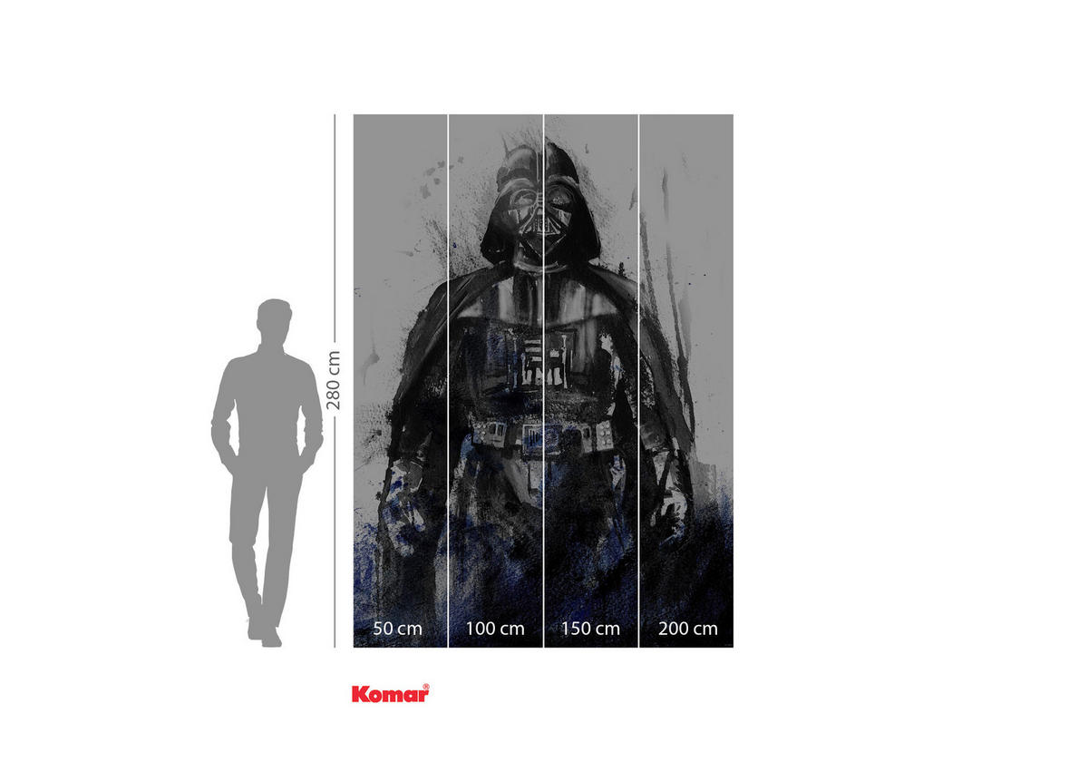 Komar Fototapete Star Wars Watercolor Vader B/H: ca. 200x280 cm Star Wars Watercolor Vader - (200,00/280,00cm) - Komar