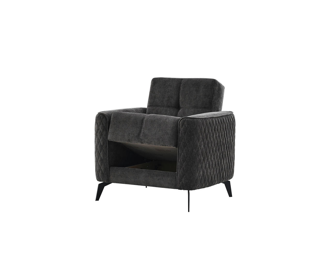 Sofa 3-2-1 Lendor grau Webstoff Lendor - schwarz/grau