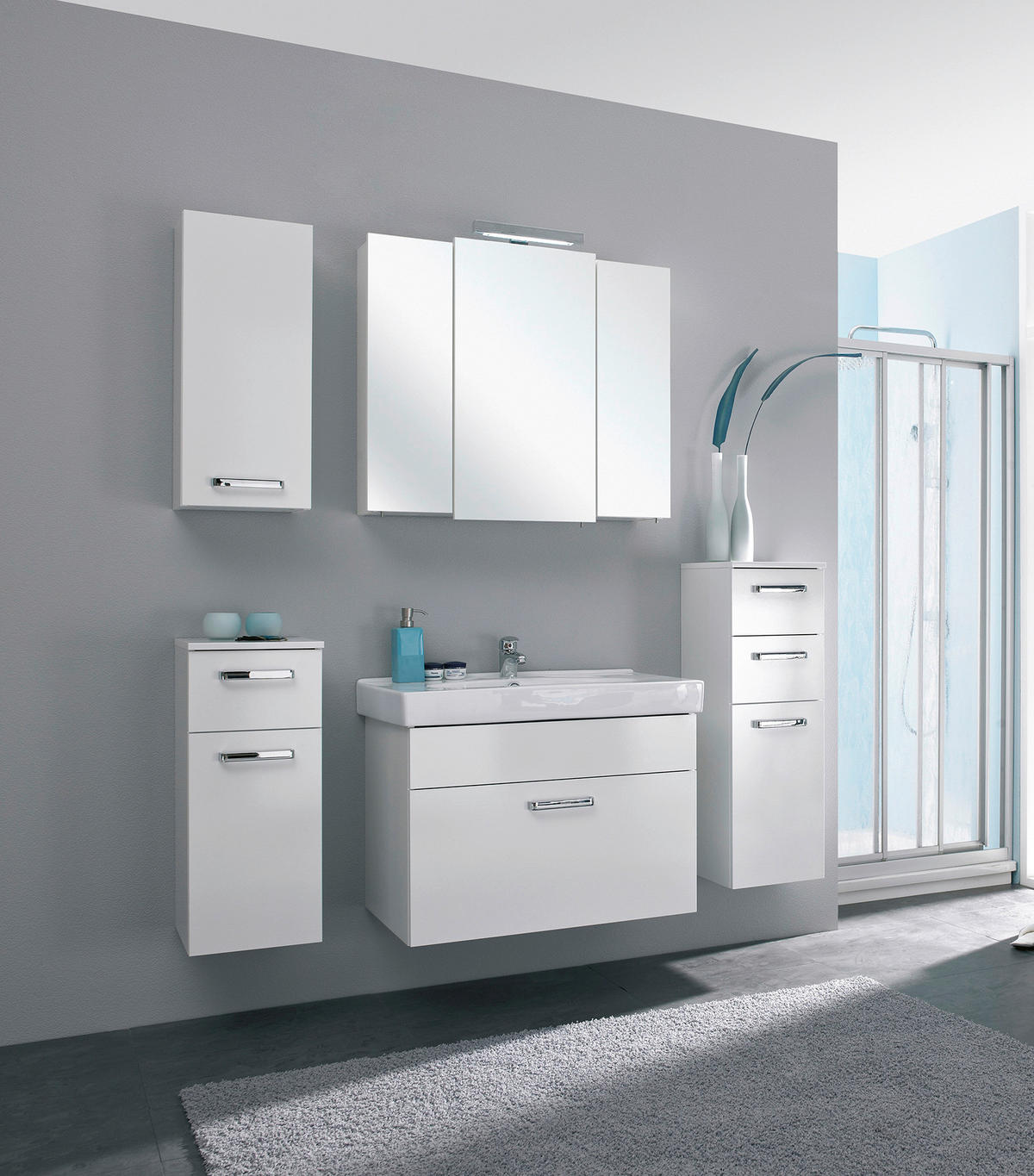 Badezimmer-Set Quickset 312 weiß glanz B/H/T: ca. 143x200x48 cm Quickset 312 - weiß (143,00/200,00/48,00cm) - Pelipal