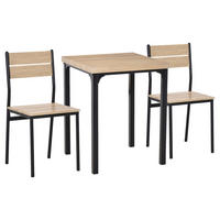 Essgruppe 835-090 natur schwarz B/H/T: ca. 70x76x70 cm 835-090 - natur/schwarz (70,00/76,00/70,00cm) - HOMCOM