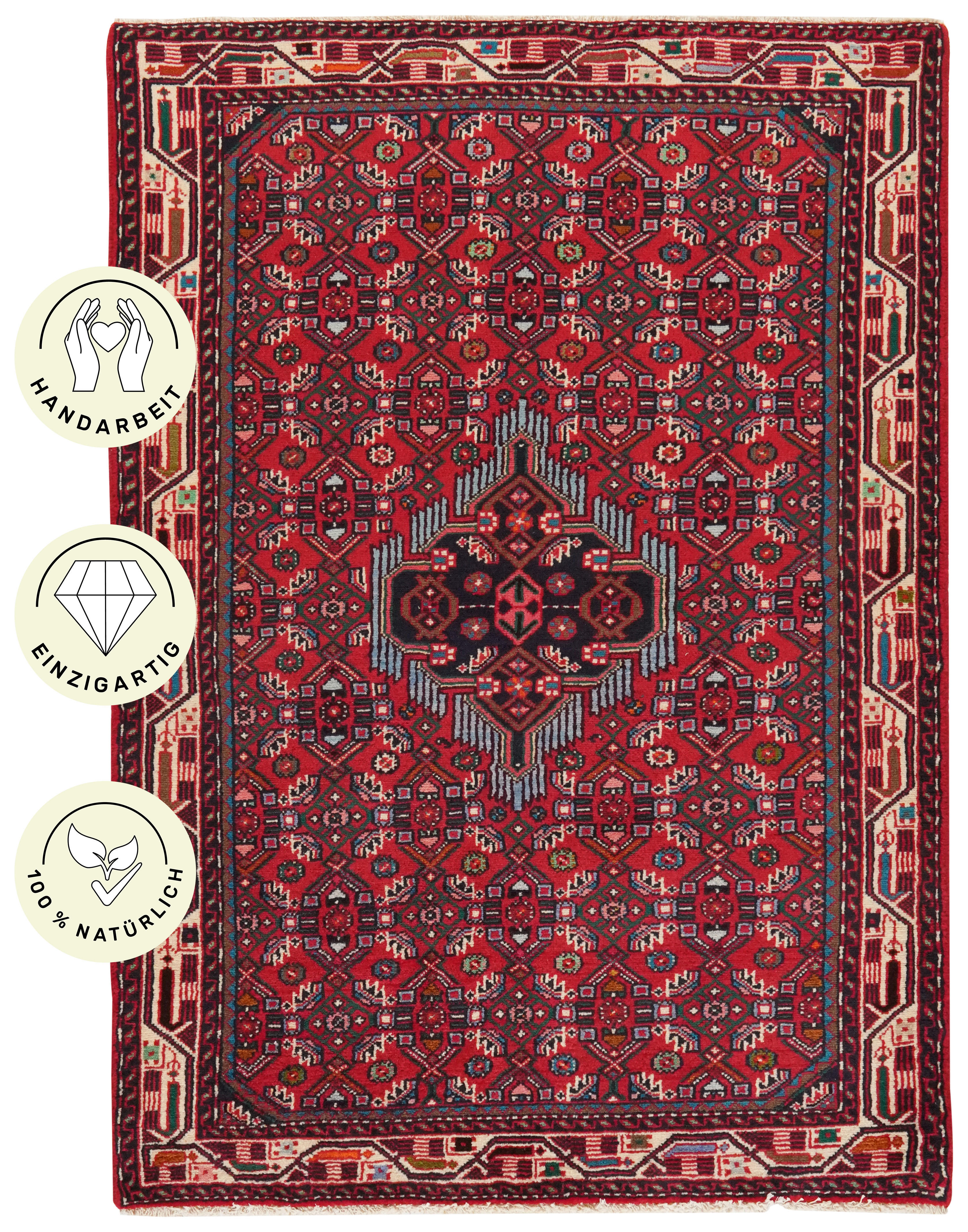 PersaTepp Teppich Assadabad rot B/L: ca. 105x151 cm Assadabad - rot (105,00/151,00cm) - PersaTepp