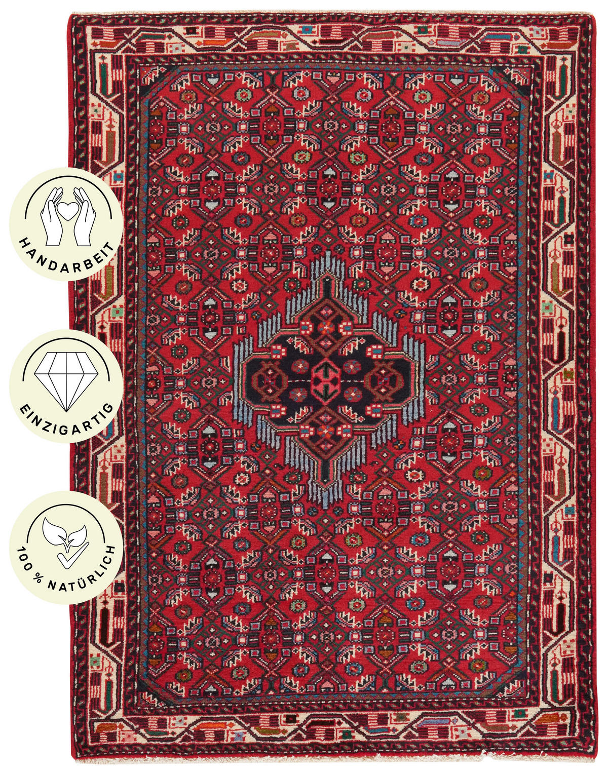 PersaTepp Teppich Assadabad rot B/L: ca. 105x151 cm Assadabad - rot (105,00/151,00cm) - PersaTepp