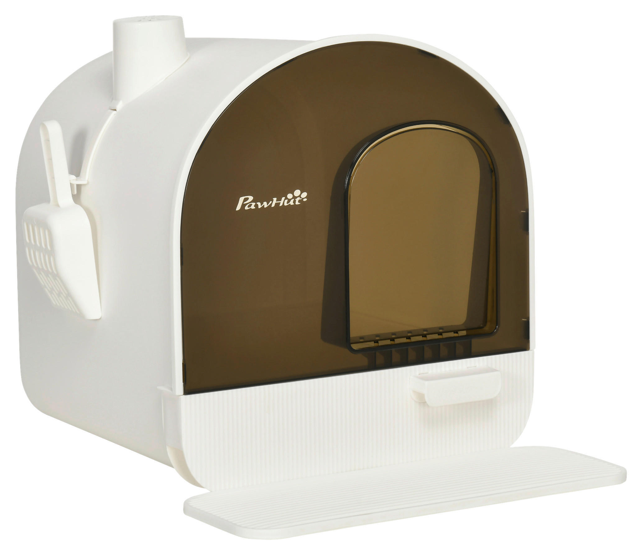 PawHut Katzen-Zubehör schwarz Polypropylen B/H/L: ca. 44x43x47 cm Katzenklo - weiß/schwarz (47,00/44,00/43,00cm) - PawHut