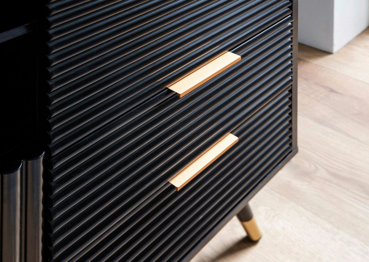 Sideboard schwarz B/H/T: ca. 77x97x40 cm Sideboard - schwarz (77,00/97,00/40,00cm) - Wohnling