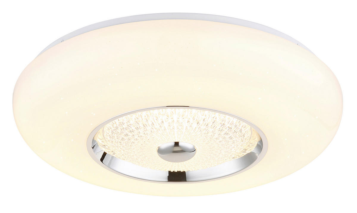 GLOBO Deckenleuchte klar weiß Opal Acryl Metall Kunststoff H/D: ca. 11x48,5 cm 1 Brennstellen GRAHAM - klar/weiß (48,50/11,00cm) - GLOBO