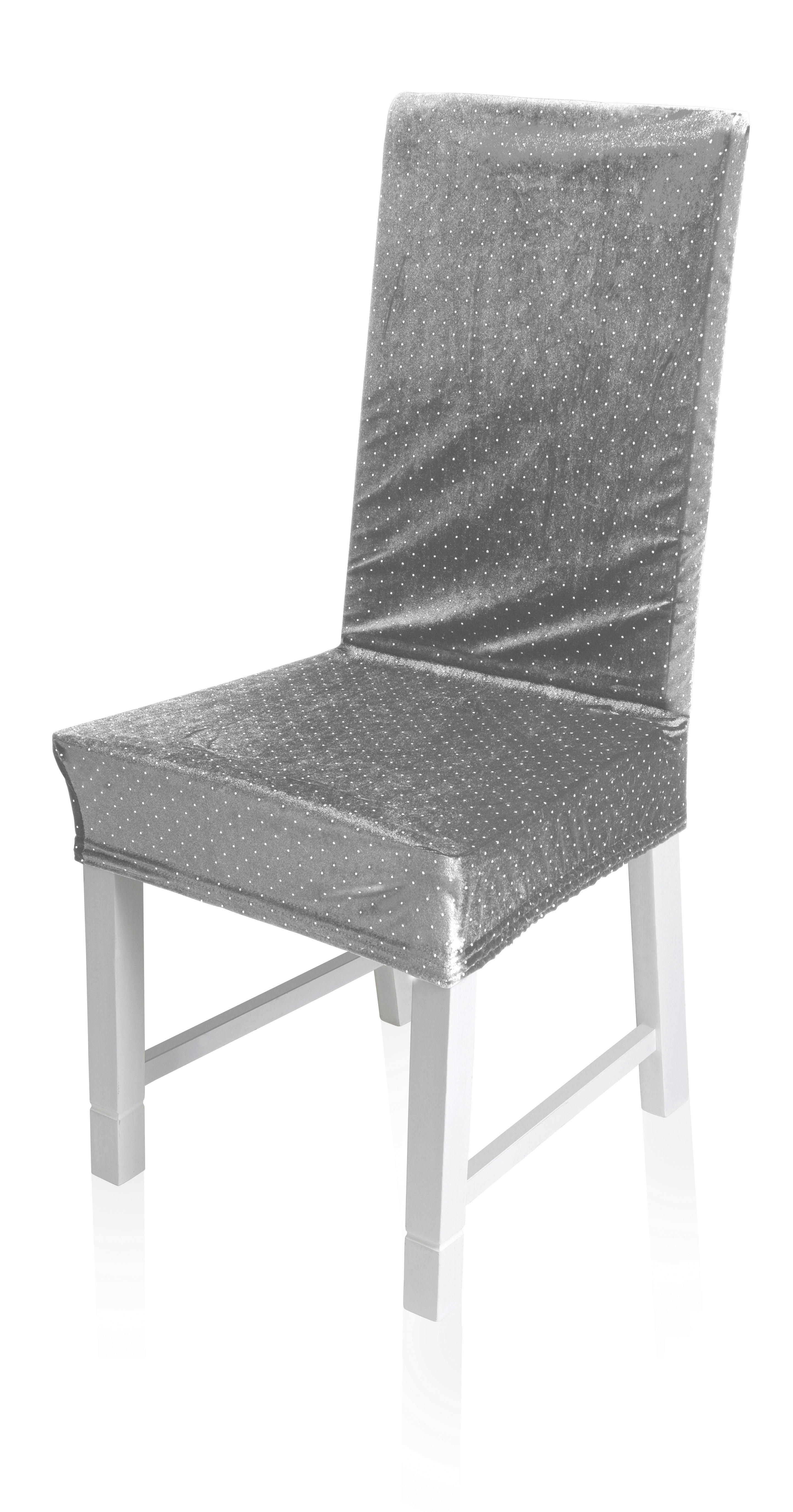 Stuhlhusse Stuhlhusse_Samt_Sparkle anthrazit - anthrazit/silber (40,00/45,00/60,00cm)