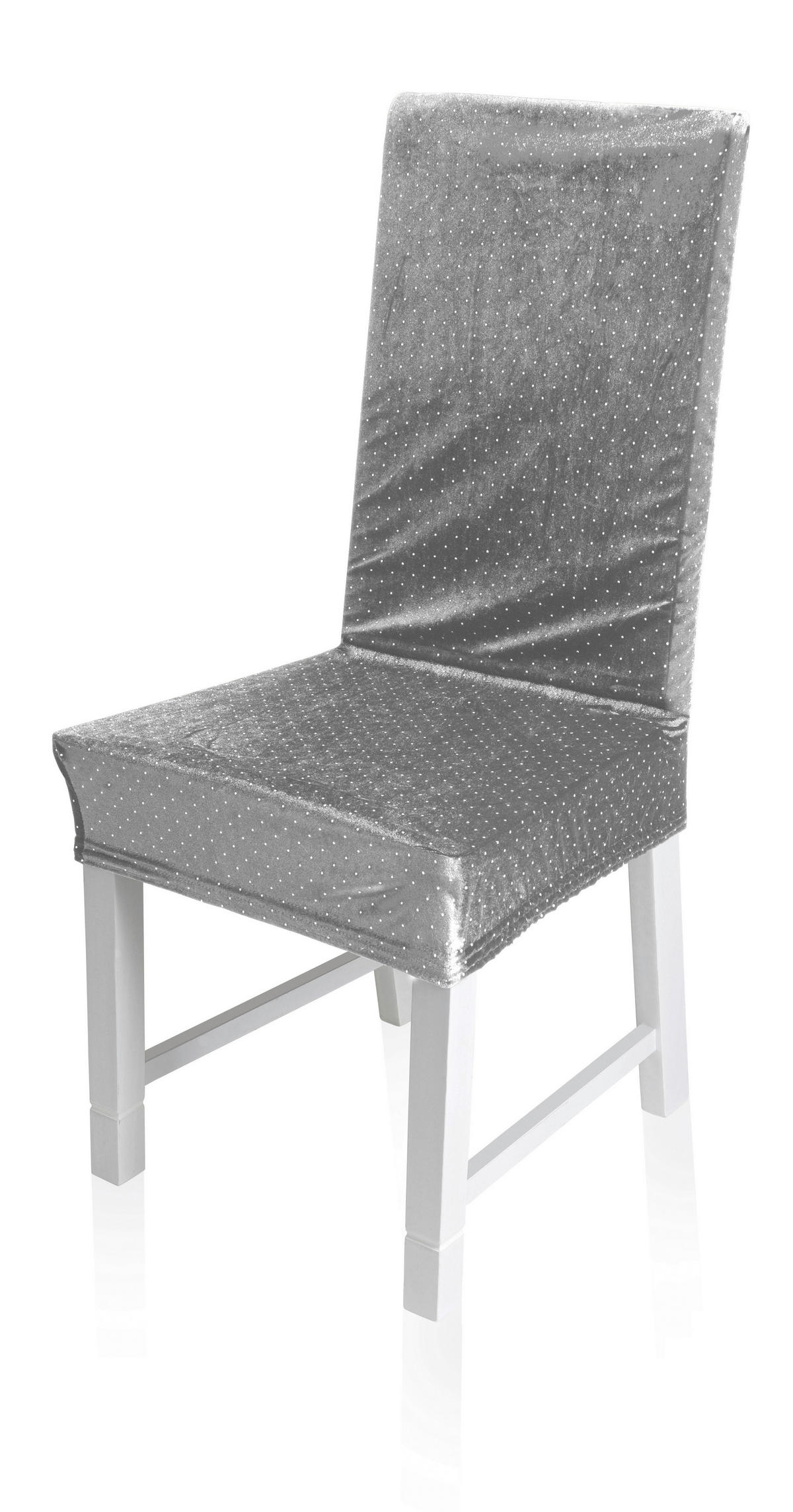 Stuhlhusse Stuhlhusse_Samt_Sparkle anthrazit - anthrazit/silber (40,00/45,00/60,00cm)
