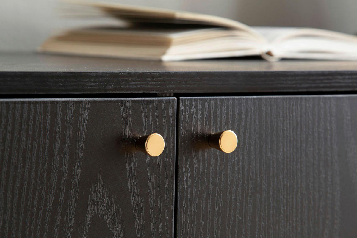Sideboard schwarz B/H/T: ca. 140x75x40 cm Sideboard - schwarz (140,00/75,00/40,00cm) - Wohnling
