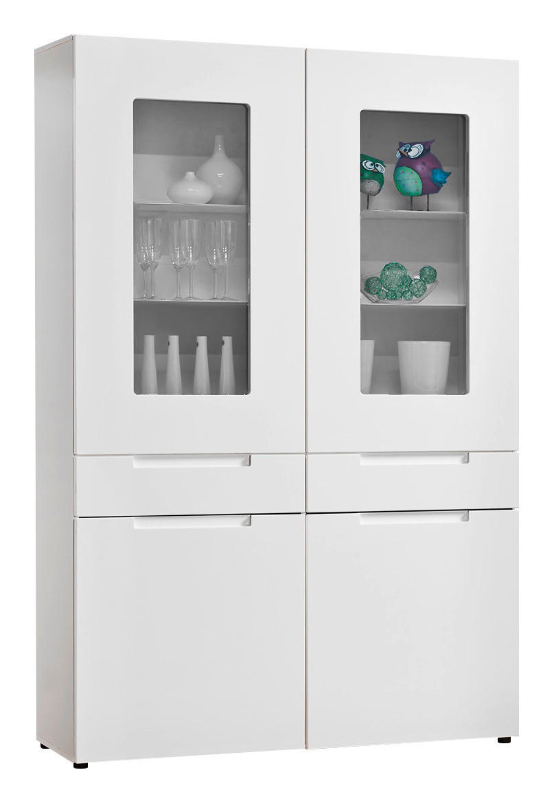 Highboard Mailand weiß Hochglanz B/H/T: ca. 128x191x40 cm Mailand - weiß (128,00/191,00/40,00cm)