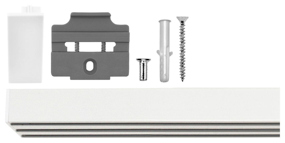 Gardinenschiene smart weiß Metall L: ca. 160 cm 3.0 Läufe smart - weiß (160,00cm) - ondeco