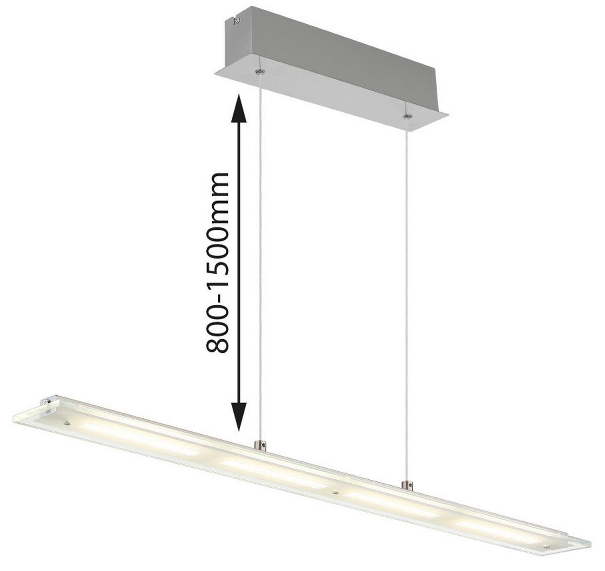 GLOBO Hängeleuchte nickel klar Glas Metall B/H/L: ca. 9x150x88 cm 1.0 Brennstellen Novak - klar/nickel (88,00/9,00/150,00cm) - GLOBO